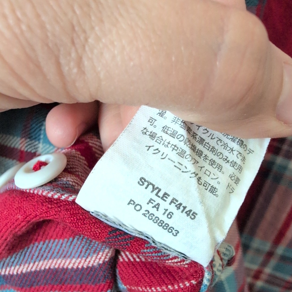 J.Crew Sporting Life New York Mens Red Blue Plaid Flannel Button Up Shirt Large - Picture 9 of 9